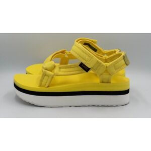 Teva Platform Universal Mesh Print Womens 7 Yellow Sandals 1102451 w/ Box